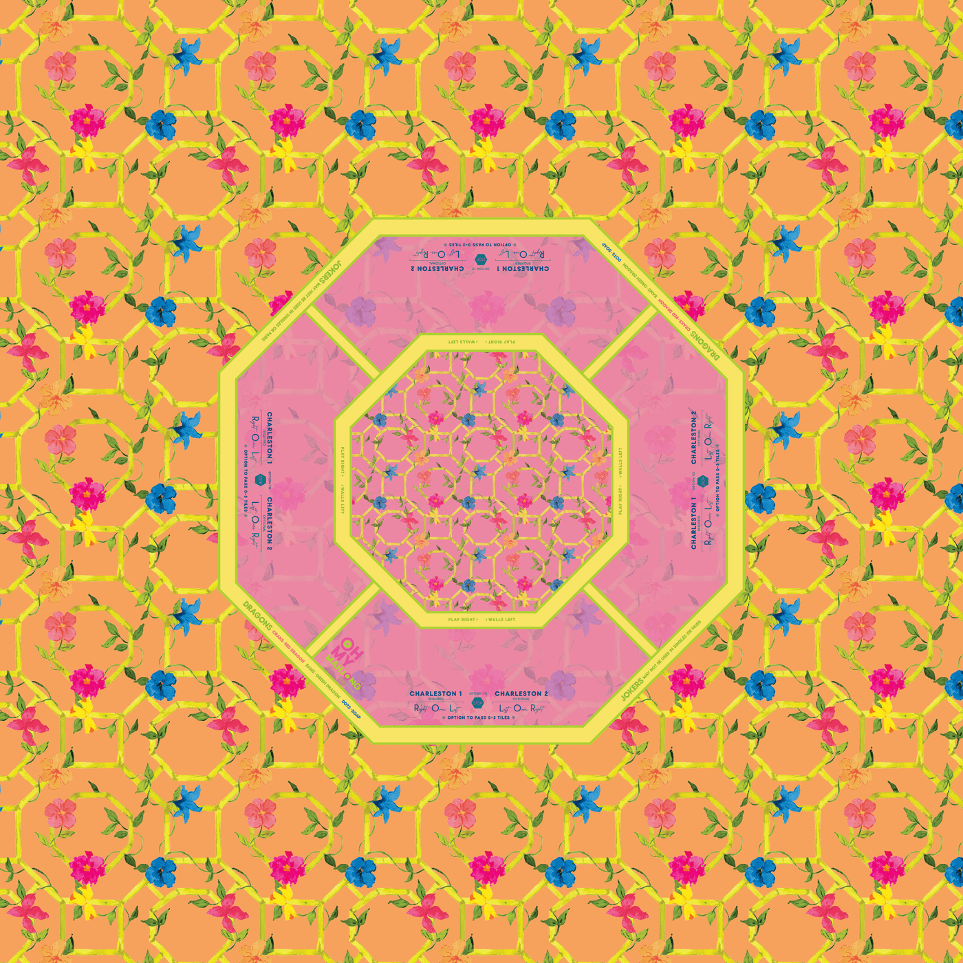 Bagua Blossom Mahjong Tablecloth