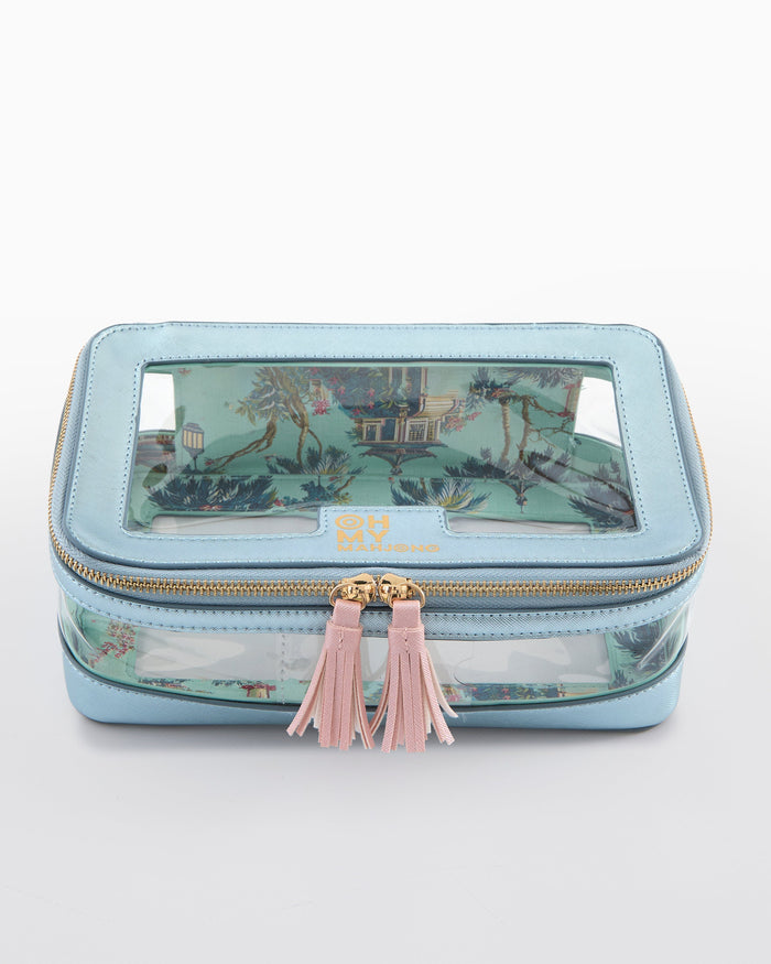Metallic Light Blue Tile Storage Bag