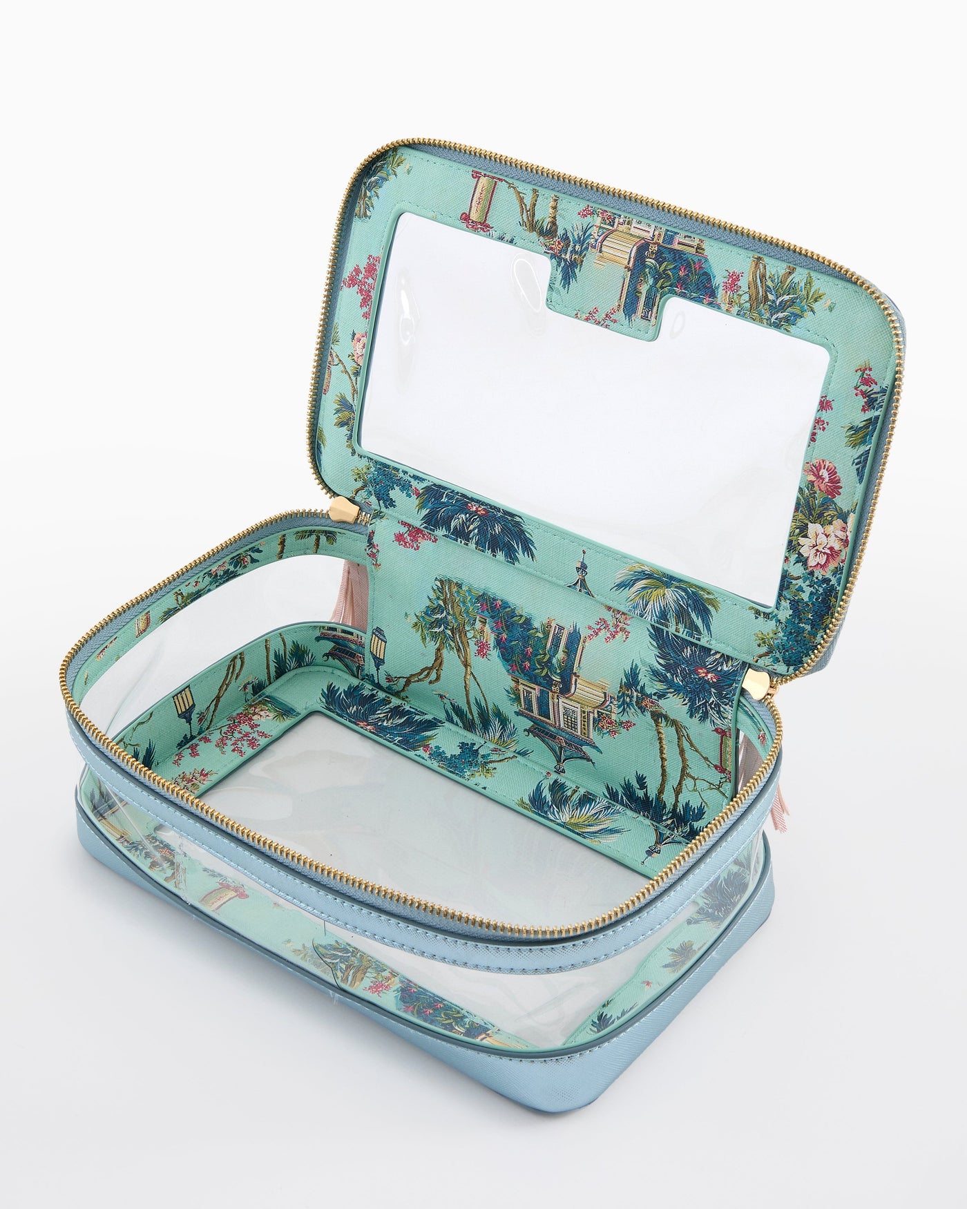 Metallic Light Blue Tile Storage Bag